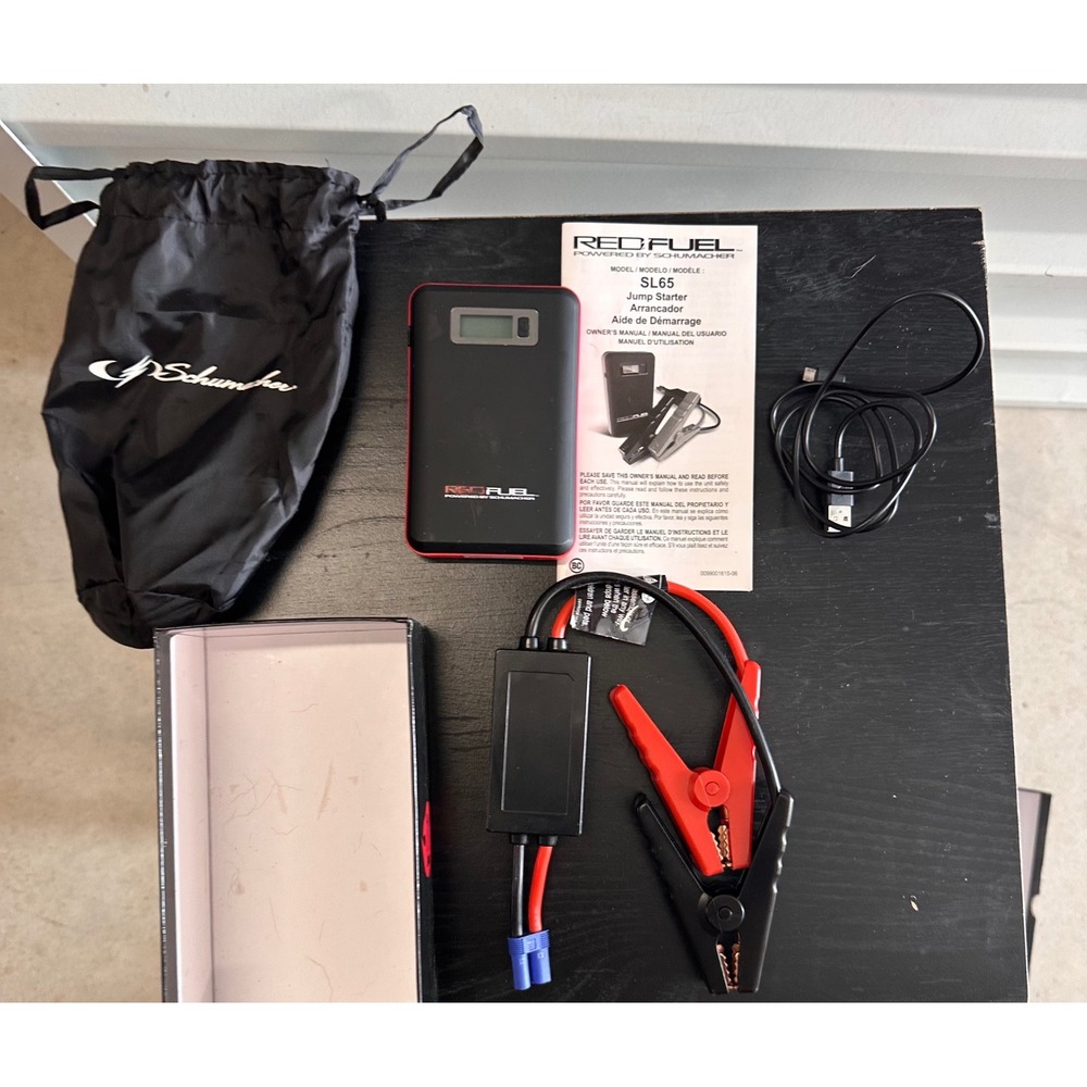 Red Fuel SL65 Jump Starter Portable Power Bank 2.1A USB Ports LED Light